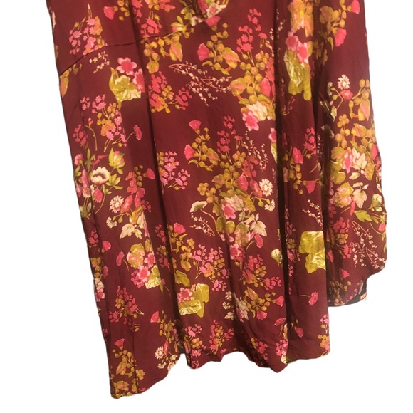 NWT Rachel Roy Maroon Floral Print A symmetrical maxi size S - Picture 3 of 5